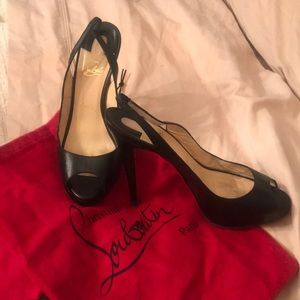 Christian Loubiton peep toe slingbacks size 38.5